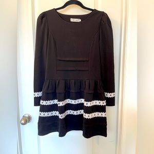 Black and white long sleeve dress, size L